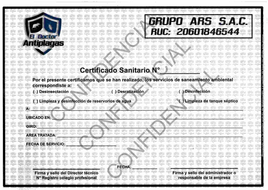 certificado de fumigacion y desratizacion municipal
